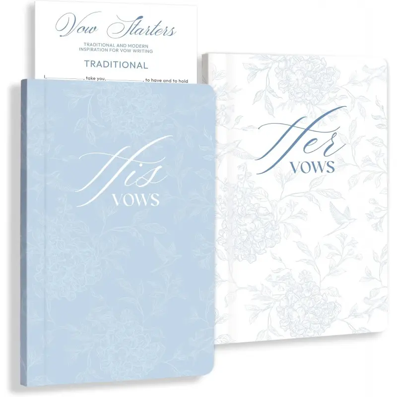 Set of 2 Vow Books His and Hers, Wedding Vow Books, Wedding Essentials, Wedding Must Have 2026, His and Hers Gifts, Wedding Gift for Bride And Groom, Toile De Jouy, Bridal Something Blue Gifts