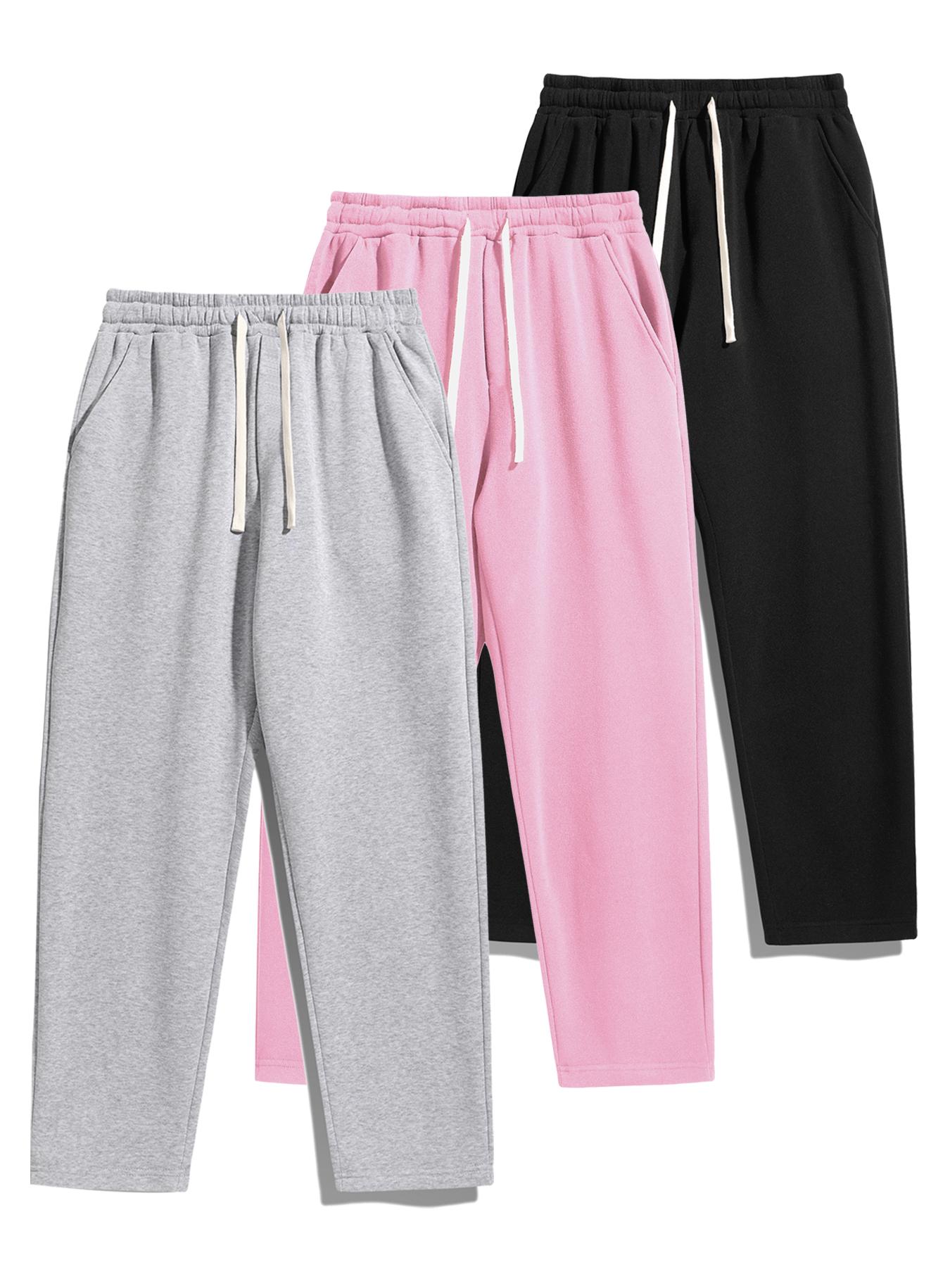 Men's Thermal Lined Pants with Drawstring Waist, Relaxed Fit Loose Sweatpants for Fall & Winter, Men's Bottoms