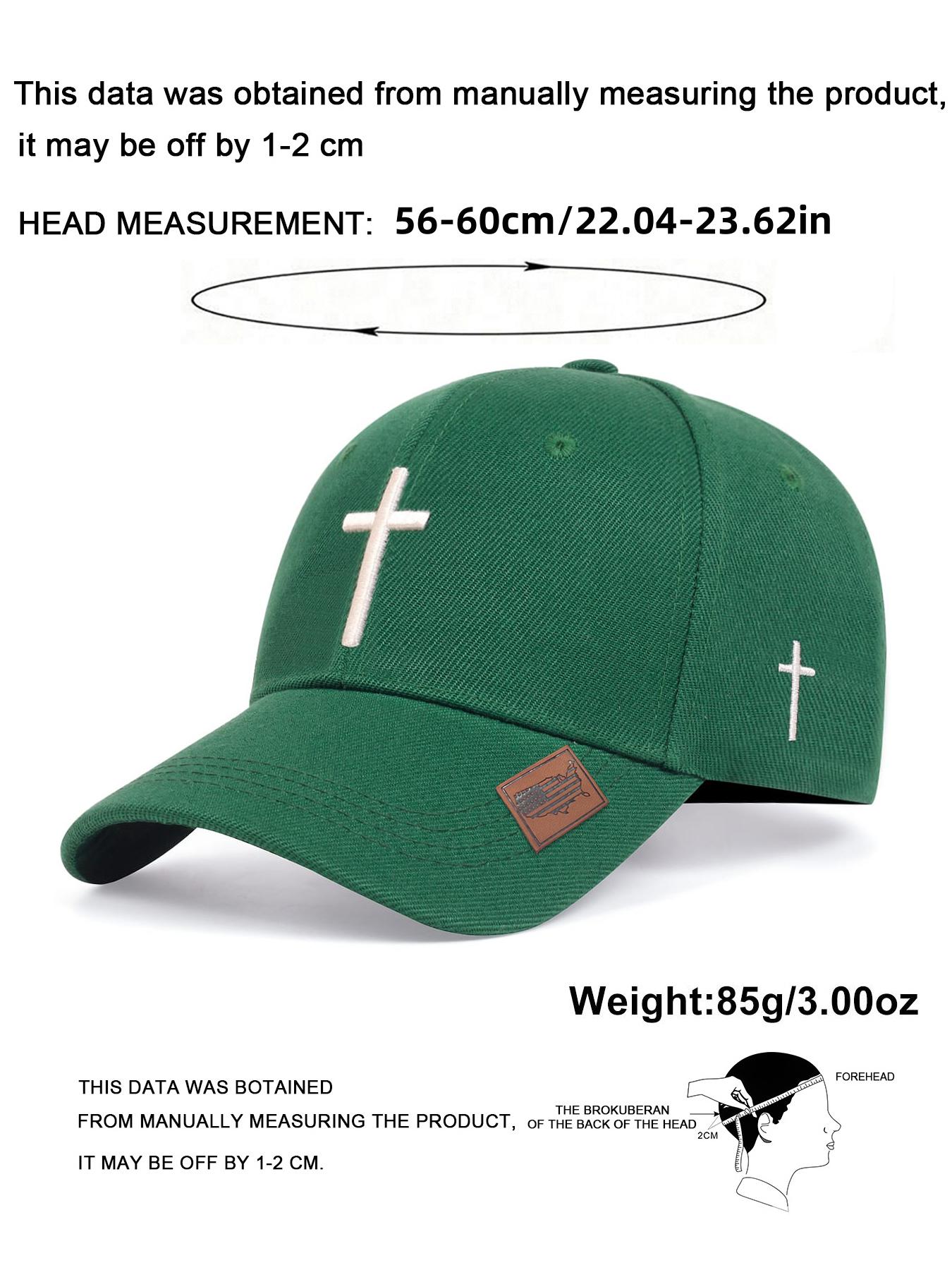 Unisex Casual Cross Embroidery Baseball Cap, Casual Outdoor Sports Hat for Men & Women, Adjustable Sun Protection Cap for Daily Wear