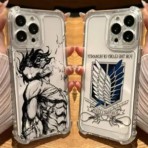 Anime Attack on Titan Phone Case for iPhone 17 16 15 14 13 12 11 Pro Max Air X XR XSMAX Shockproof soft silicone Transparent Cover Smartphone Cellphone Protection Protective Casing