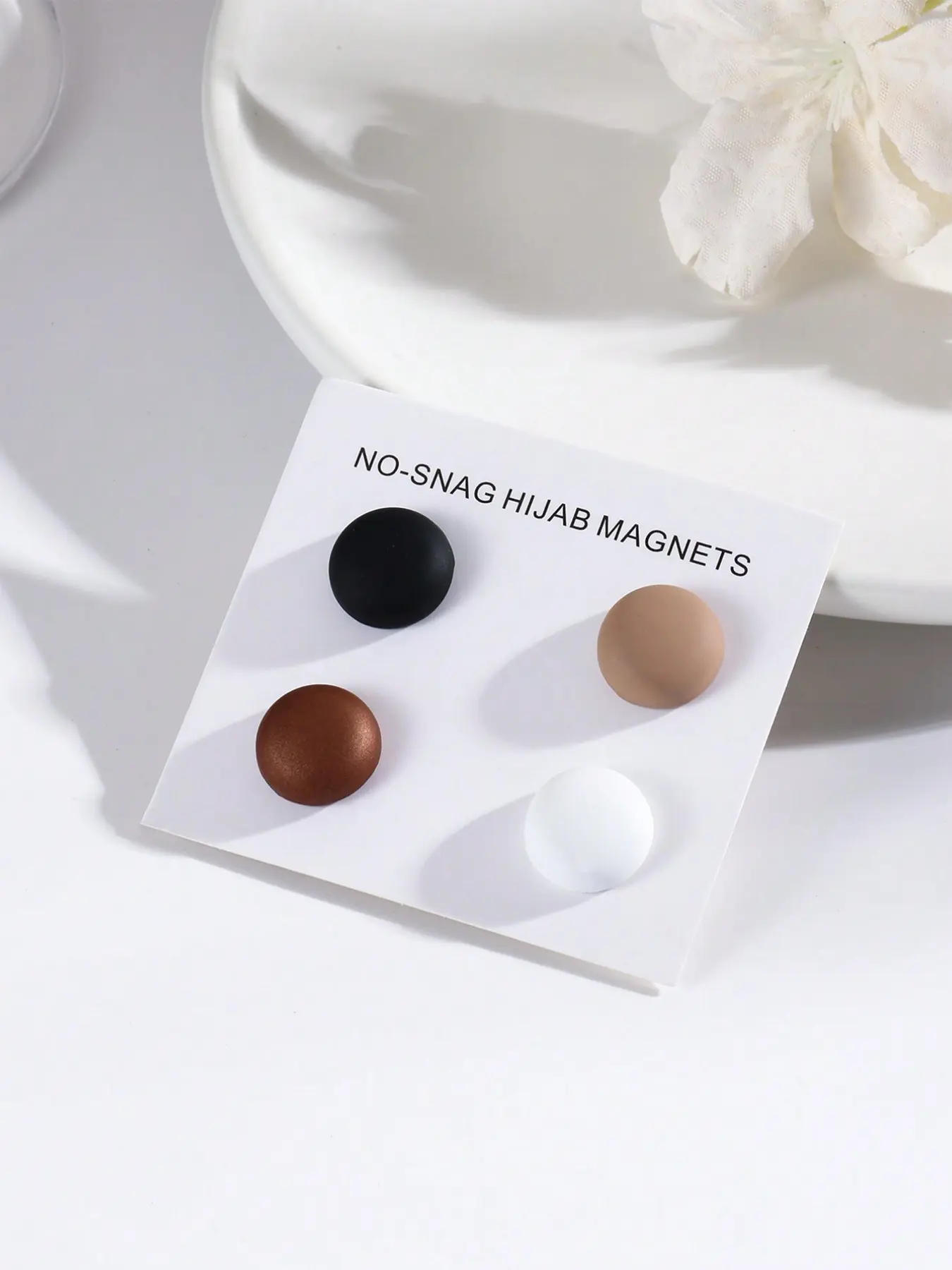 4pcs/set Magnetic Hijab Brooch, Multipurpose Magnetic Hijab Pin, Fashion Accessories for Women & Girls, For Muslim, Trendy All-Match Brooch for Birthday Gift