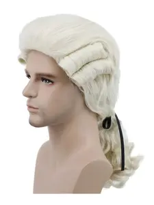 Men's Baroque Cosplay Wig, Wavy Synthetic Hairpiece, Perfect for Halloween, Christmas, Parties, Ideal Gift for Friends and Family