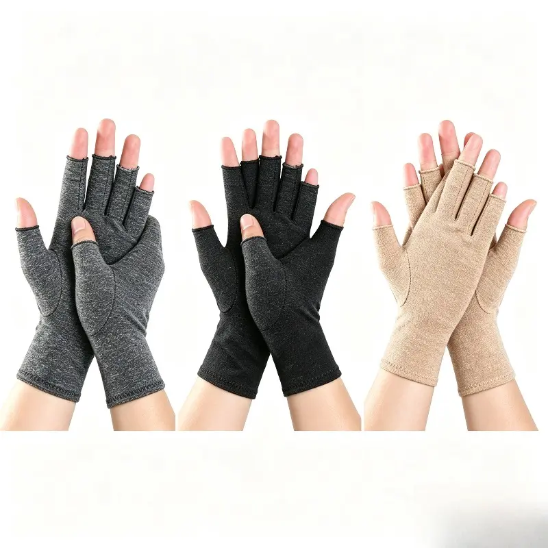 Compression Fingerless Gloves - Breathable Knit, Joint Support for Arthritis & Hand Pain Relief, Breathable Wear for Gym Training, Outdoor Sports Use