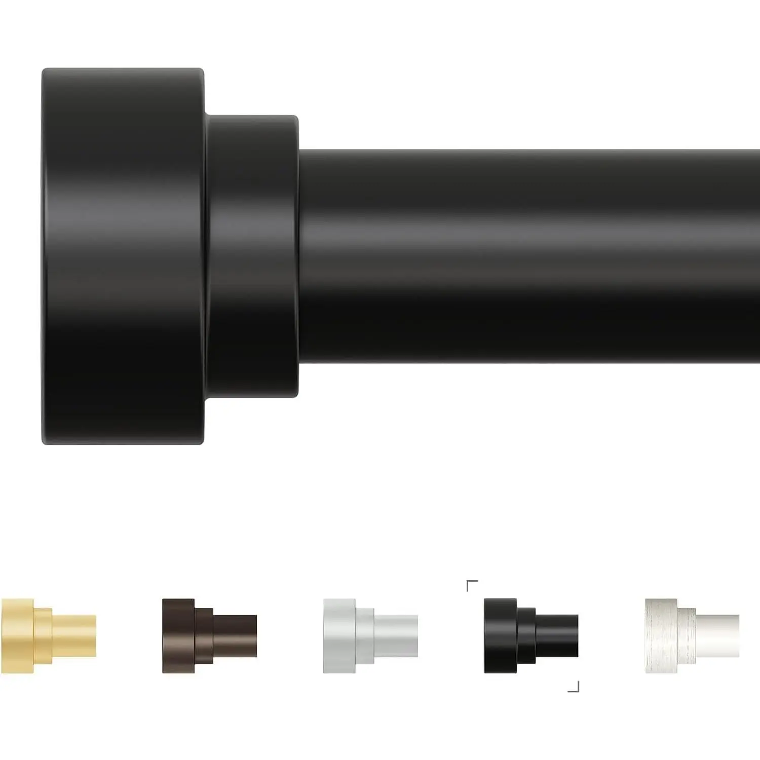Extra Long Adjustable 1Inch Black Curtain Rods 120 to 240 Inch, Heavy Duty Decorative Window Rods for Bedroom
