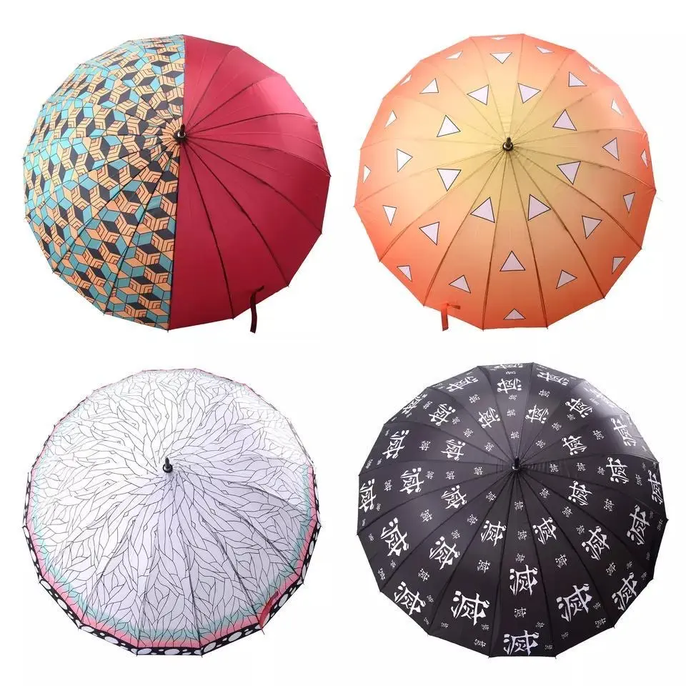 Demon Slayer Katana Shape Long Umbrella Alloy Handle Windproof Sun Rain Umbrella Anime Peripheral Collectible Gift everyday bag