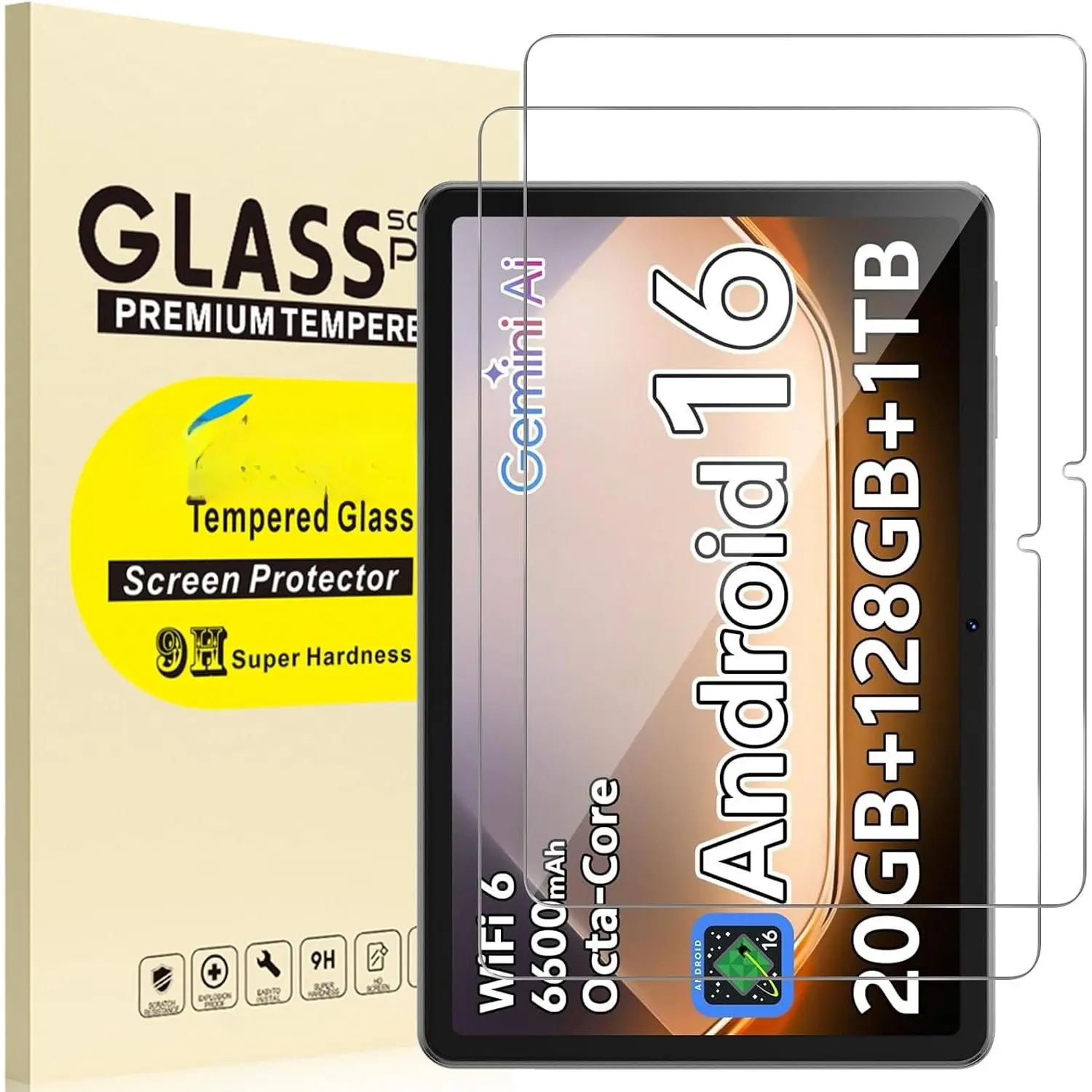 for SHARECLOUD 10.1 inch Android 16 Tablet 10" Screen Protector | 10 Inch Android 16 15 14 Tablet Tempered Glass Film 10", 9H Hardness, Anti-Scratch, [9.25'' x 6.06'', 235mm x 154mm], 2 Pack