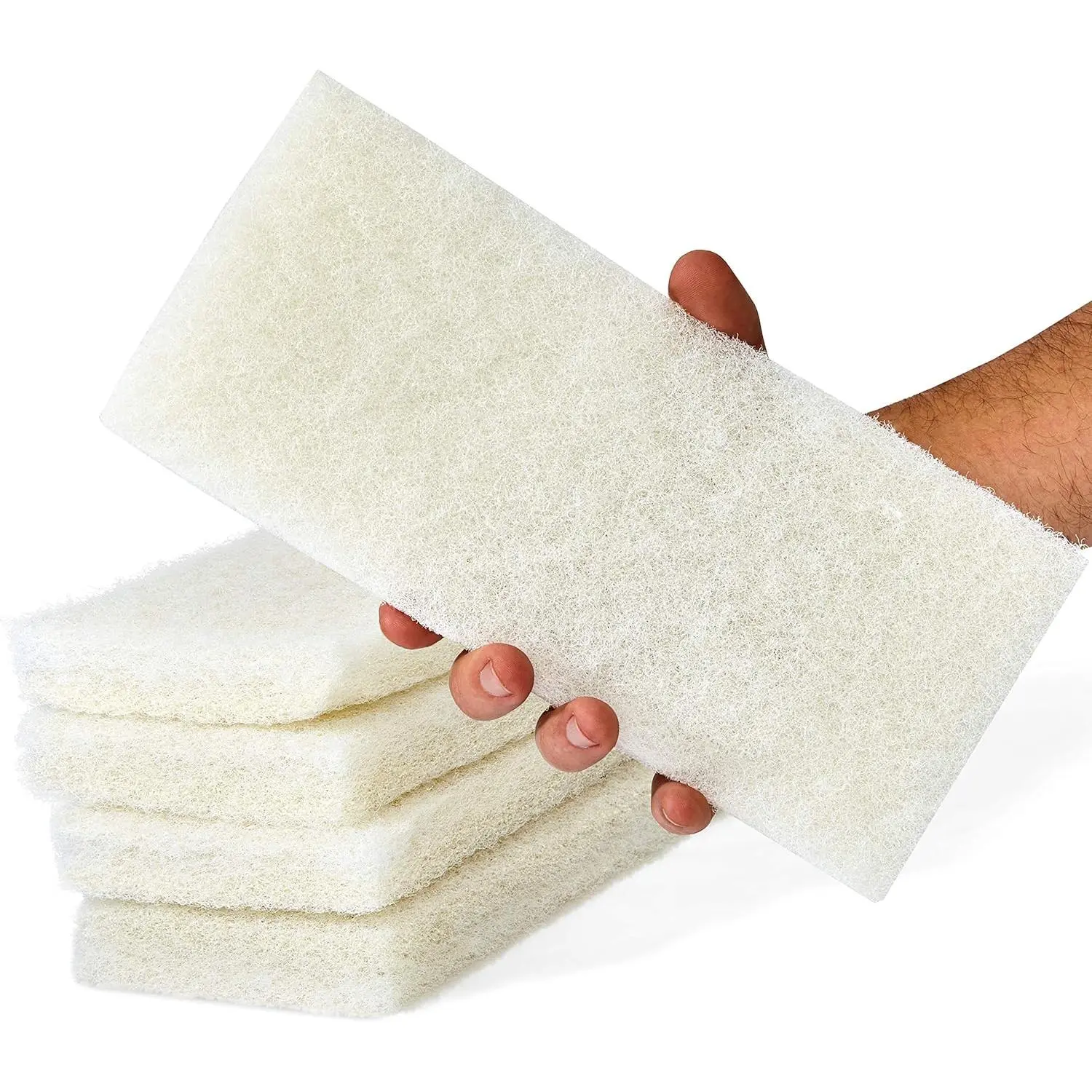 Non-Scratch, Super Long-Lasting Scrubbing Pad 5 pk, 10x4.5in. Reusable Multipurpose Scouring Sponge for Home Surfaces, Pro Grade Multi-Surface Scrubber Pads for Light-Duty Indoor Cleaning