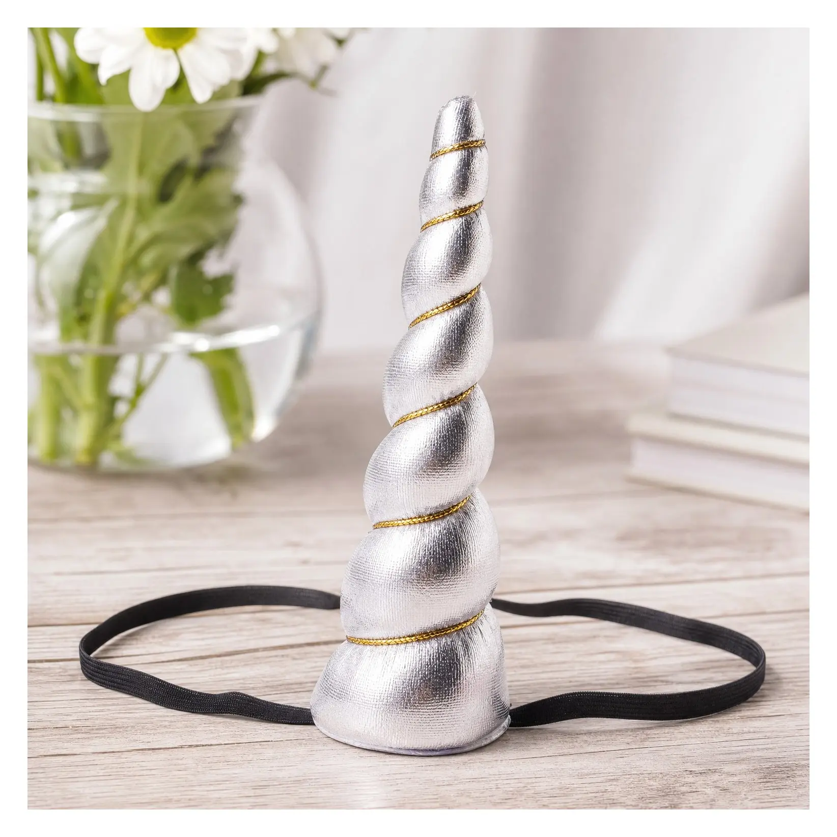 Shiny Unicorn Horn Elastic Headband Cosplay Costume Easter Party HeadpieceGift