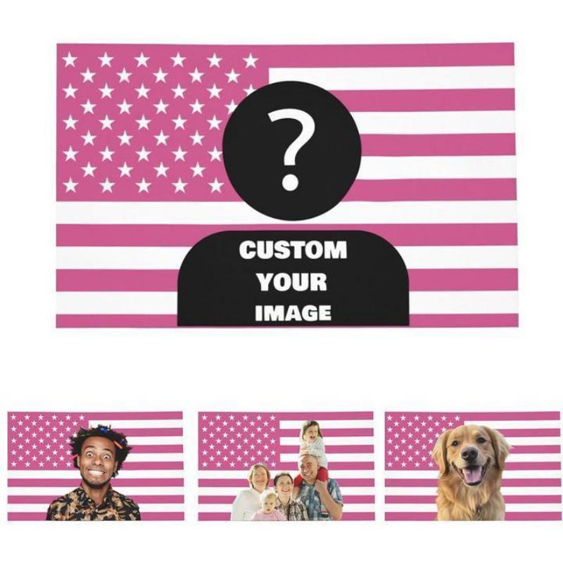 Custom Pink America Flag 30x40 inch Personalized Flags Design Your Image Funny Tapestry Poster For Decorate Clubs tapestrybedroom decor