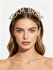 1 PC Bridal Wedding TEAM BRIDE English Letter Rrhinestone Headband Romantic Popular Full Diamond Hair Accessory