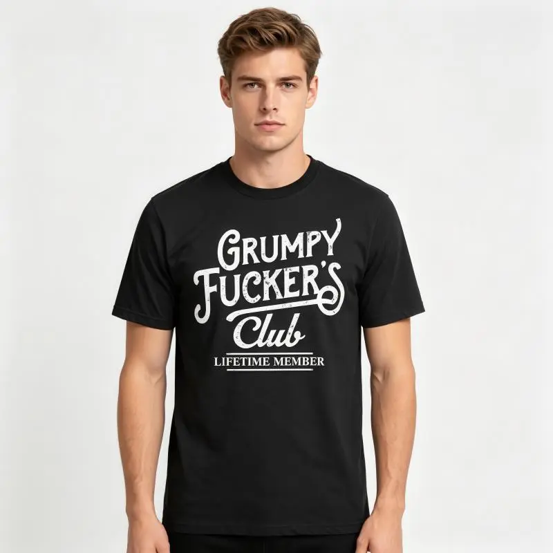 Vintage Grumpy Mood Sarcastic Graphic Unisex Cotton Crew Neck T-Shirt, Classic Fit Short Sleeve Soft Casual Streetwear Top, All-Season Daily Novelty Outfit Gift For Men Wome, Print, Shortsleeve