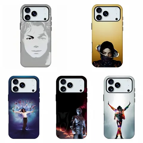 MJ King Of Pop Portrait Art Mobile Phone Case - Durable Cover, Shockproof Mobile Phone Casing, Retro Pop Shell Cover, Wireless-Compatible for iPhone 11-18 Pro Max, Samsung S21-S26, Music Fans Gift Accessory