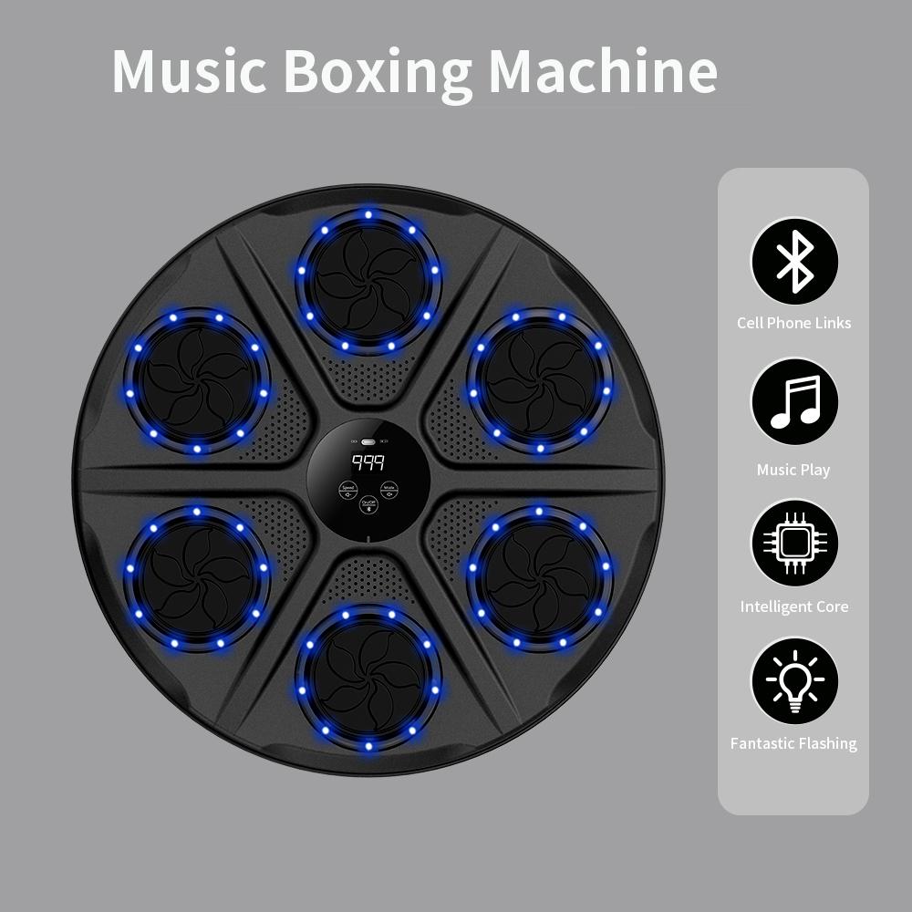 Music Boxing Six-Target Training Machine with Gloves - Wall Mount Fun Fitness for Kids,Music Boxing Machine，Boxing， Wall Mount Boxing Machine - Smart Fun Fitness Gear for All Ages,Interactive Boxing Trainer - Enhance Workout Fun with Free Boxing Gloves