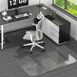 Office Chair Mat for Low Pile Carpeted Floors with Lip, 48" x 60" Plastic Floor mat for Desk Chair  Carpet,Easy Glide Carpet Protector Mat for  Chairs,Rolling Chairs,,Office Non-Slip
