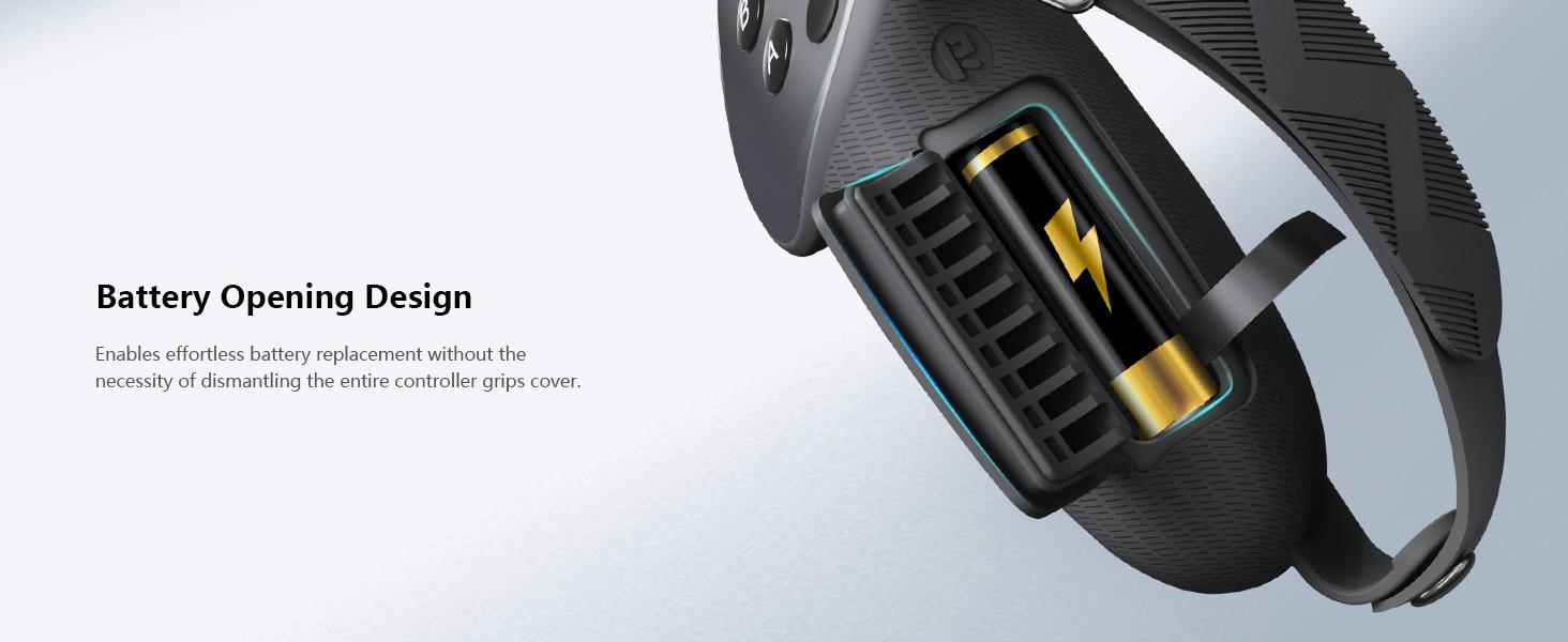 Upgraded Controller Grips Cover Compatible with Meta/Oculus Quest 3S/Quest 3 Accessories, with Battery Opening Cover and Knuckle Straps Protector