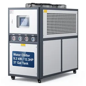 VEVOR Air-Cooled Water Chiller, 12.3 HP, Industrial Water Chiller with 30, 240 Kcal/h Cooling Capacity, Dual Compressor, 37 Gal Large Tank, LED Display, Cooler for Cooling Water, Not Air Conditioner
