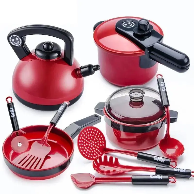 Girls' Simulation Cooking Kitchen Toy Set for Kids Ages >3, Environmentally Friendly ABS Plastic Pretend Play Kitchen Utensils, Educational Cutting Fruit Toys, Kids Gift for Children Development