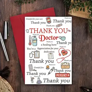 Thank you doctor greeting card medical element stethoscope first aid kit gratitude quotes medical thanks gifts suitable for independence day father's day birthday