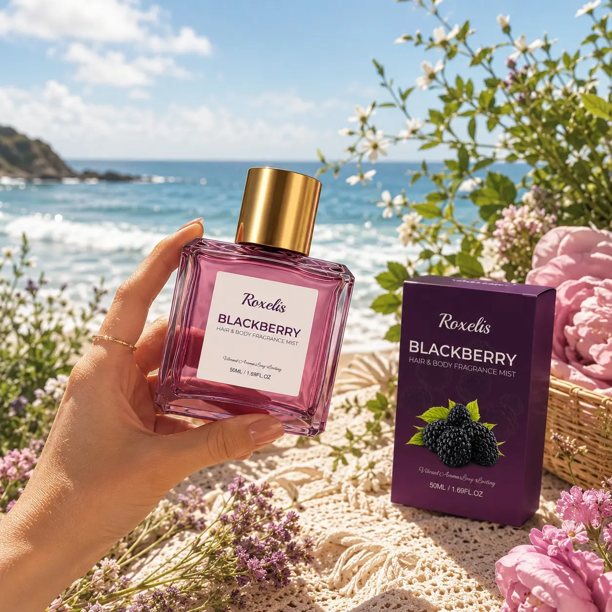 50ML Blackberry Women's Perfume, Long-Lasting Fresh Scent, Suitable for Hair & Body Spray, High-Quality Fruit Fragrance