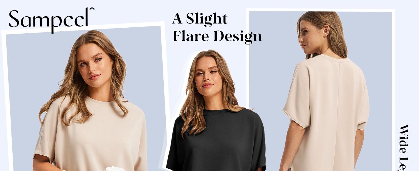 OFEEFAN Two Piece Sets for Women Summer Outfits Oversized Wide Leg Crop Pants Lounge Sets Airport Beach Vacation Clothes |(Size Up 1-2 for Oversized Look) Casual Shortsleeve SpringStatements