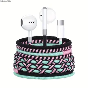2026 Nylon Braided USB-C In-Ear Headphones, Tangle-Free Thread Wrapped Type-C Earbuds with Mic & Volume Control, Noise Isolation Semi-Open Earphones for Android Phones, Durable Corded Earbuds for Sports & Daily Use