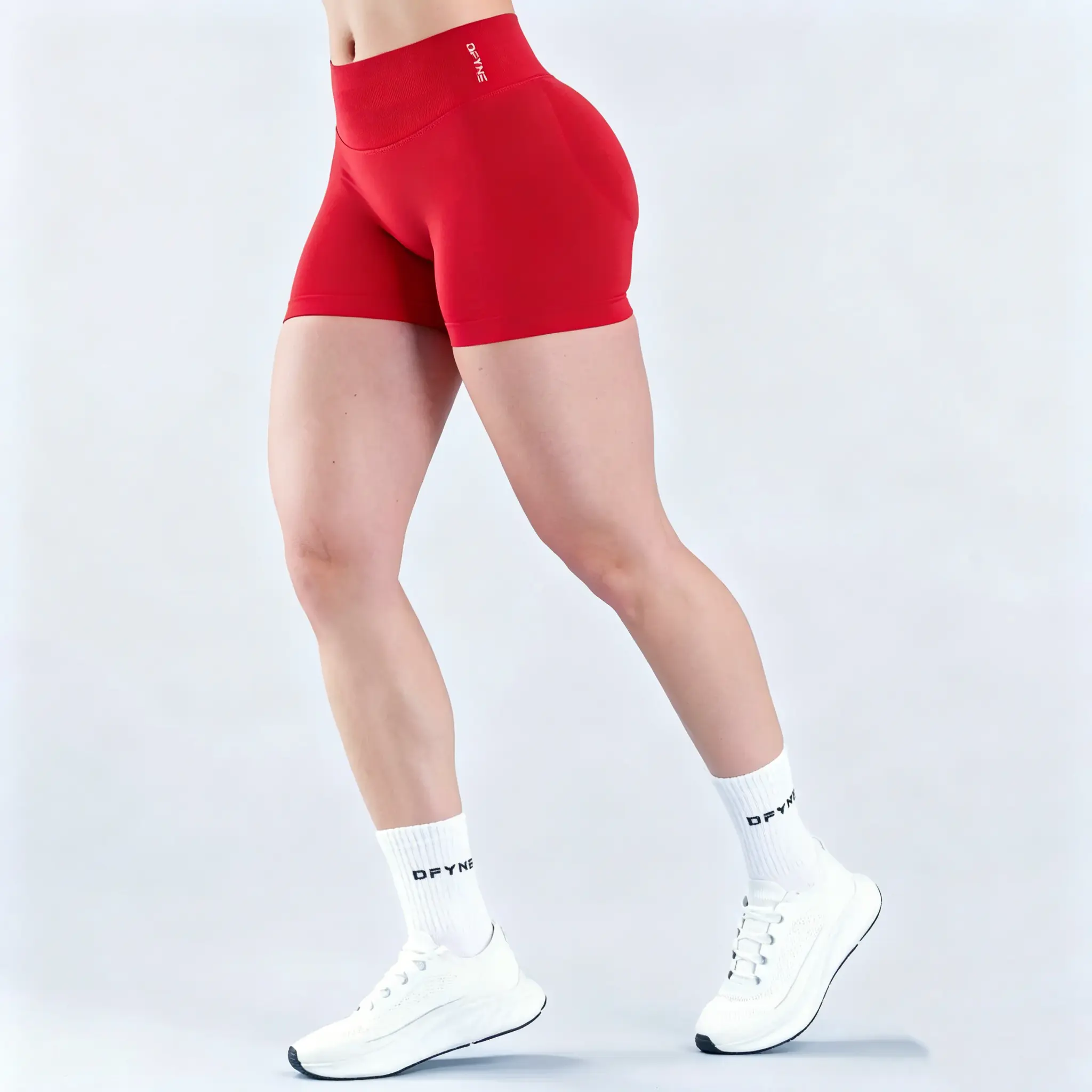 Dfyne Women's Plus Size Impact Seamless Knit Shorts - Quick-Dry, High-Stretch Sculpting Activewear for Running, Hiking & Yoga, Athleisure Wear, Nylon Fabric, Smooth Surface, Multi-Size, Training, Knitted, Figure