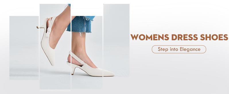 Coutgo Womens Slingback Kitten Heels Closed Pointed Toe Bowknot Knitted Slip On Work Pumps Dress Shoes