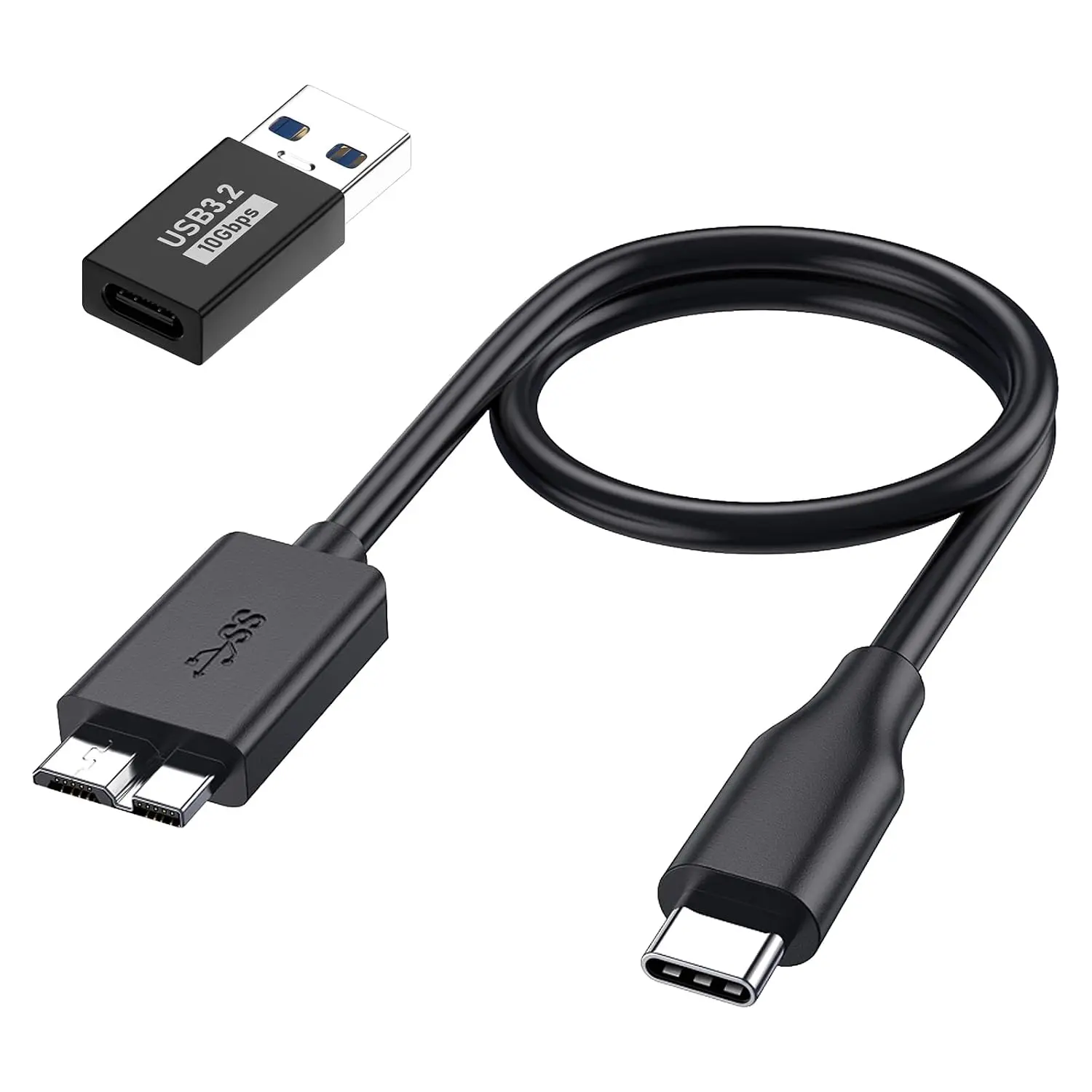 External Hard Drive , 2in1 Super Speed  B 3.0 to USB C/A , Compatible with ,,My Passport,,,MacBook Pro/Air, for iPad/Tablet, iPhone15 16 17 (3.3FT)