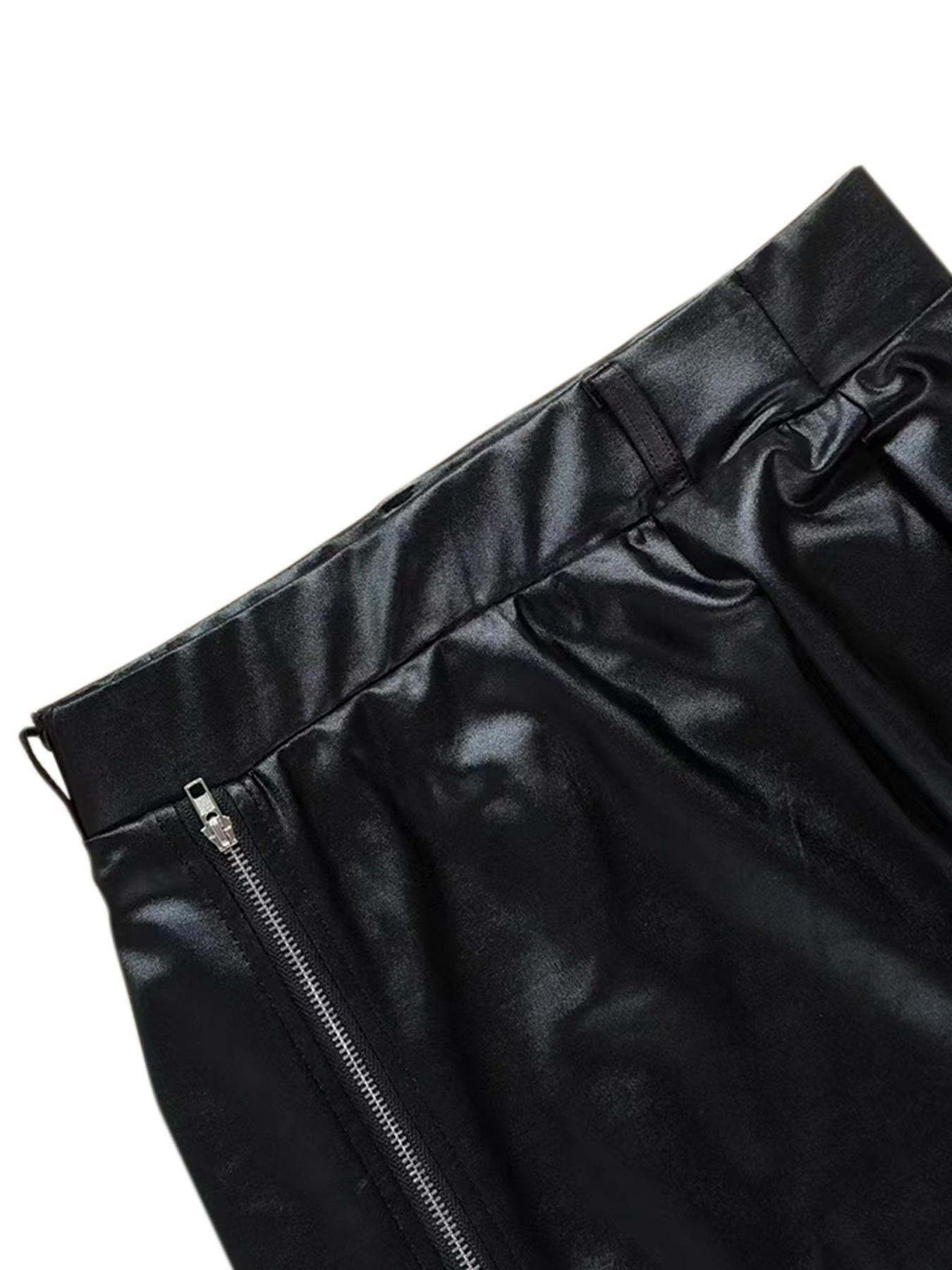 Women's Solid Zipper Back Bodycon Skirt, Elegant Fashion Casual High Waist Midi Skirt for Daily Outdoor Wear, Women's Skirt for Spring Fall, Womenswear