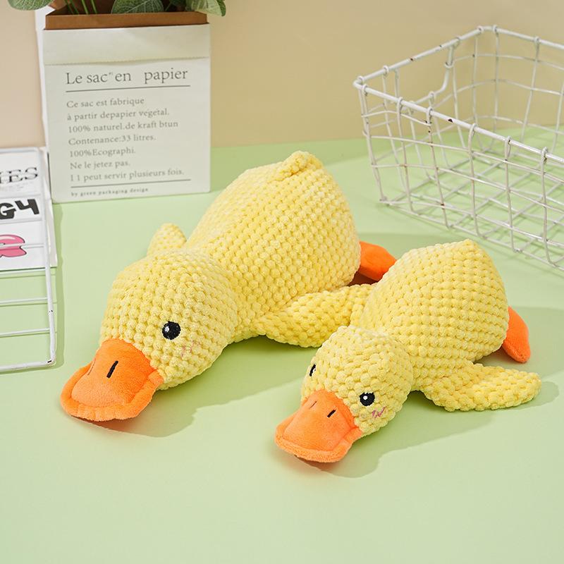 Dog toy plush sleeping duck resistant to biting teeth and sounding to relieve boredom Small and medium-sized dog pet sounding toy