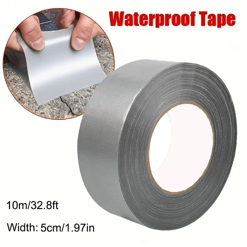 Waterproof Aluminum Foil Tape, 393.7 Inches, Heat Resistant, Leak Proof, Rust Preventive, Ideal for Pipes, Roof, Pool Repair