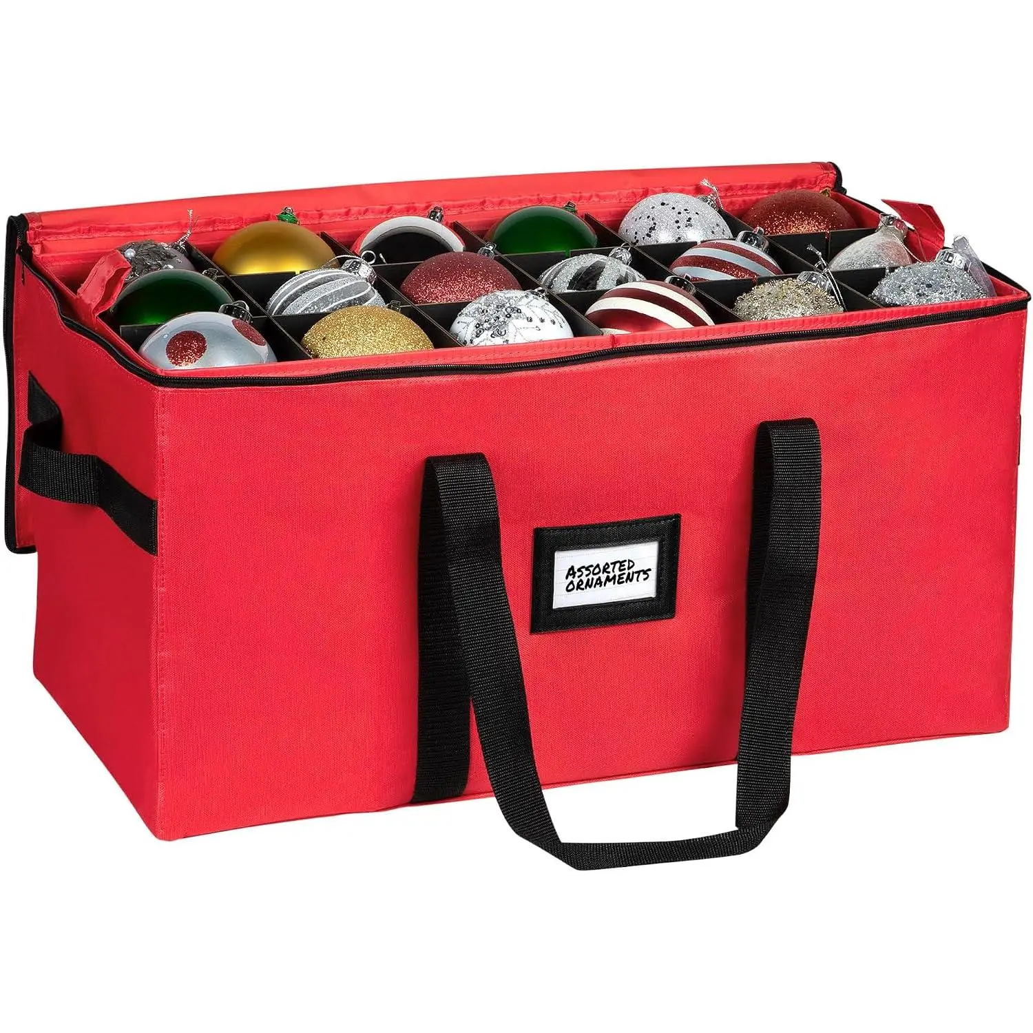 Christmas Ornament  Container,Box Stores Up to 54, Adjustable Dividers, Large Organizer Bin to Protect and Store Holiday Décor