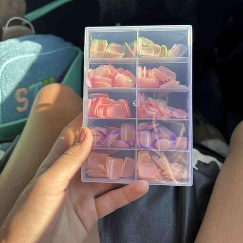 Neon Rainbow French Nail Tips, 240Pcs Short Brighter Pastel French Tip Press on Beach  for Women, 5 Color Glossy Soft Gel  Nail Press Ons Fake False Nails Extensions for DIY Art,Press on  Women  Short