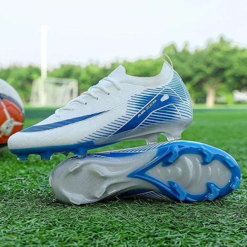 New Men Football Boots Cleats Shoes Soccer Long Spikes Training Ultralight Outdoor Drop Soccer Shoes FG Non-Slip