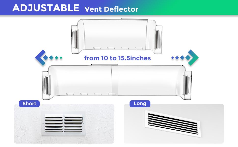 2 Pack Air Vent Deflector - 9"to 15.5" Vent Covers for AC, Wall, Ceiling Registers with and Large Magnets