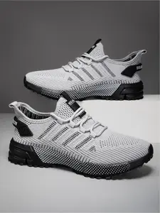 Men's Lightweight Mesh Sports Shoes, Non-Slip Knit Casual Sneakers for Men, Suitable for Running & Daily Commute, Breathable Running Shoes