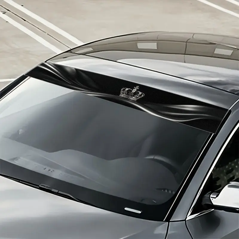 A Striking Royal Crown Design for Your Car'S Front Windshield Decal, Made to Be Waterproof And Long-Lasting, Improving The Look of Your Vehicle, Suitable for All Car Types, Automotive Decals, Decorative Car Graphics