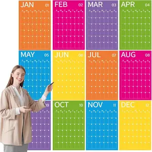24" x 16" 2026 Large Wall Calendar Undated 12 Month Planner Dry Erase  Monthly Blank Wall Calendar Big Yearly Planner for  Year Office  School Organizing Planning (Bright)