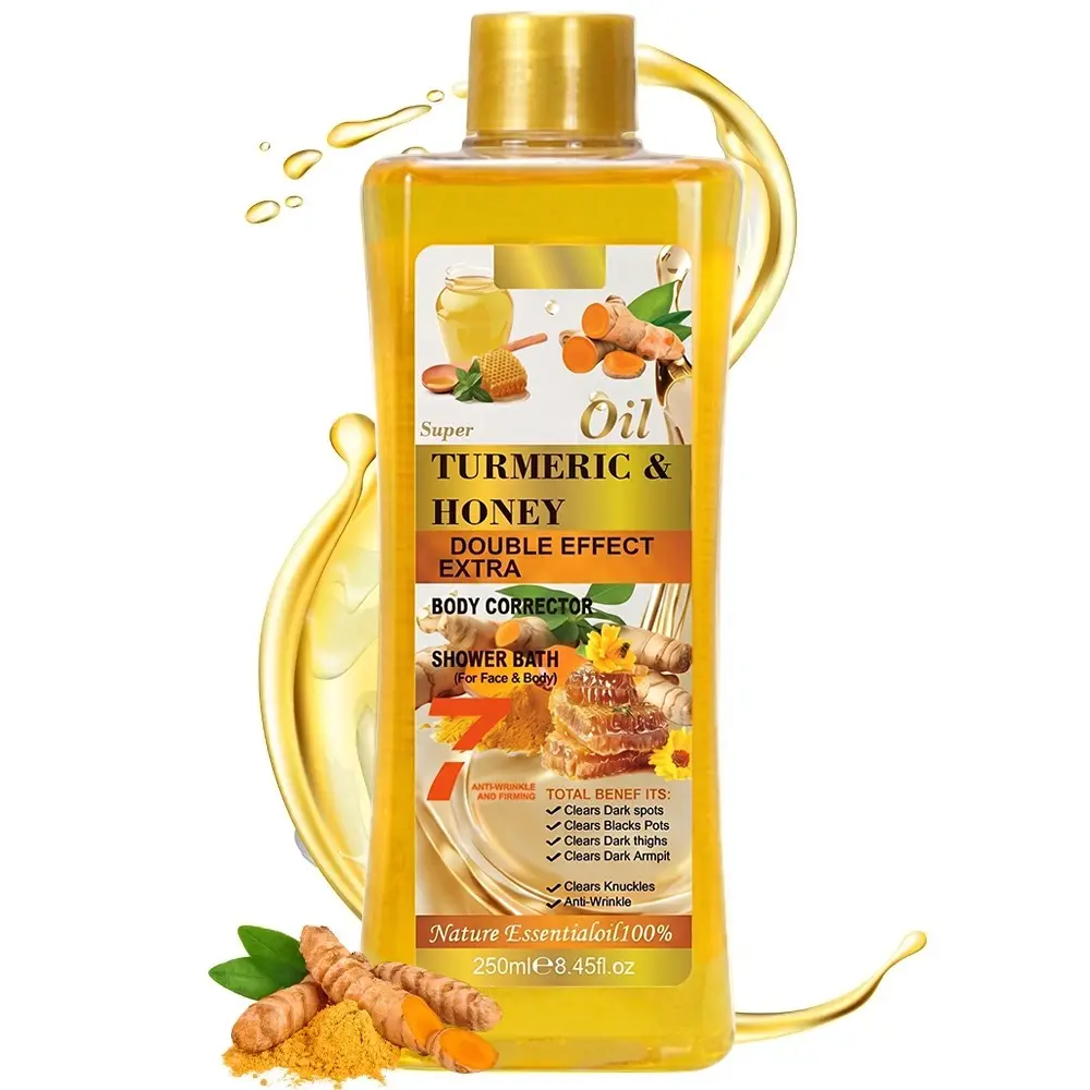 Golden Honey & Turmeric Skin & Body Care Oil 250ml Natural Ingredients, Moisturizing & Soothing Scent, Suitable for All Skin Types. Ideal for Face, Legs, Hands & Back, Moisturizing Body Oils Body Oil Moisture. 8.45 oz