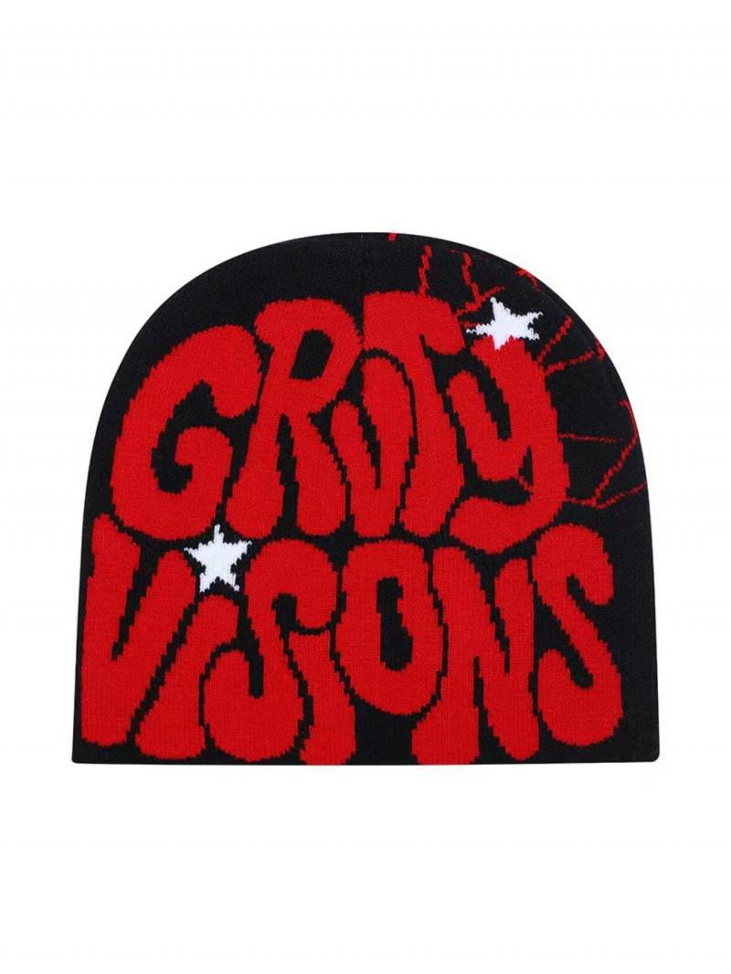 2026 latest spring and autumn best-selling knitted team victory cap, warm and snug fit with letter print, hip-hop street style hat, fashionable crochet design, unisex street fashion adjustable unisex hat