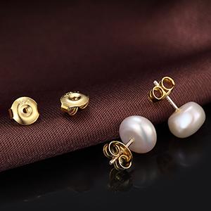 12PCS Real 925 Silver Earring Backs Replacements, 18K White , Secure Ear Locking for Stud Nut for Posts, 6mm