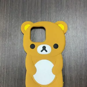 3D Rilakkuma Soft Silicone Protective Phone Case, Cute Cartoon Cover for iPhone 16/15/14/13/12/11 Pro, X, XS, XS Max, XR, 6/7/8 Plus, 4/4S, 5/5S and SE, Smartphone Casing, Shockproof Phone Accessory