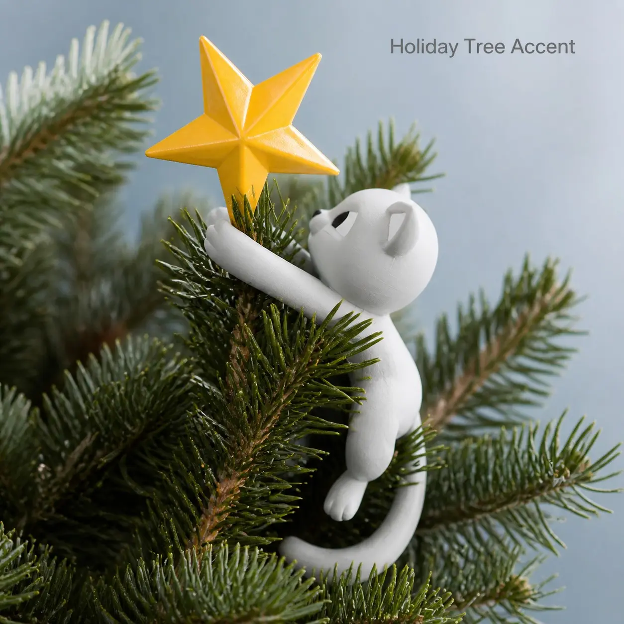 Cute Cat Star Holder Ornament, Christmas Tree Decoration, Pet Lover Gift, Holiday Home Decor, Perfect for Fireplace, Window, Kids Room