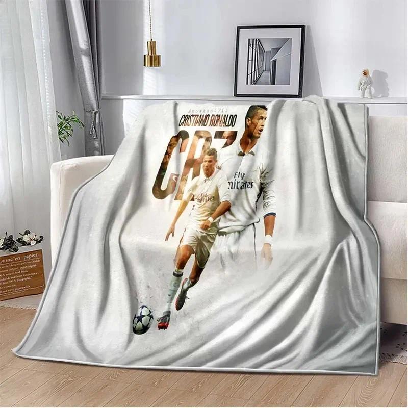 3D Print Football Star CR7 Soft Plush Blanket, Flannel Blanket Throw Blanket For Living Room Bedroom Bed Sofa Picnic Cover