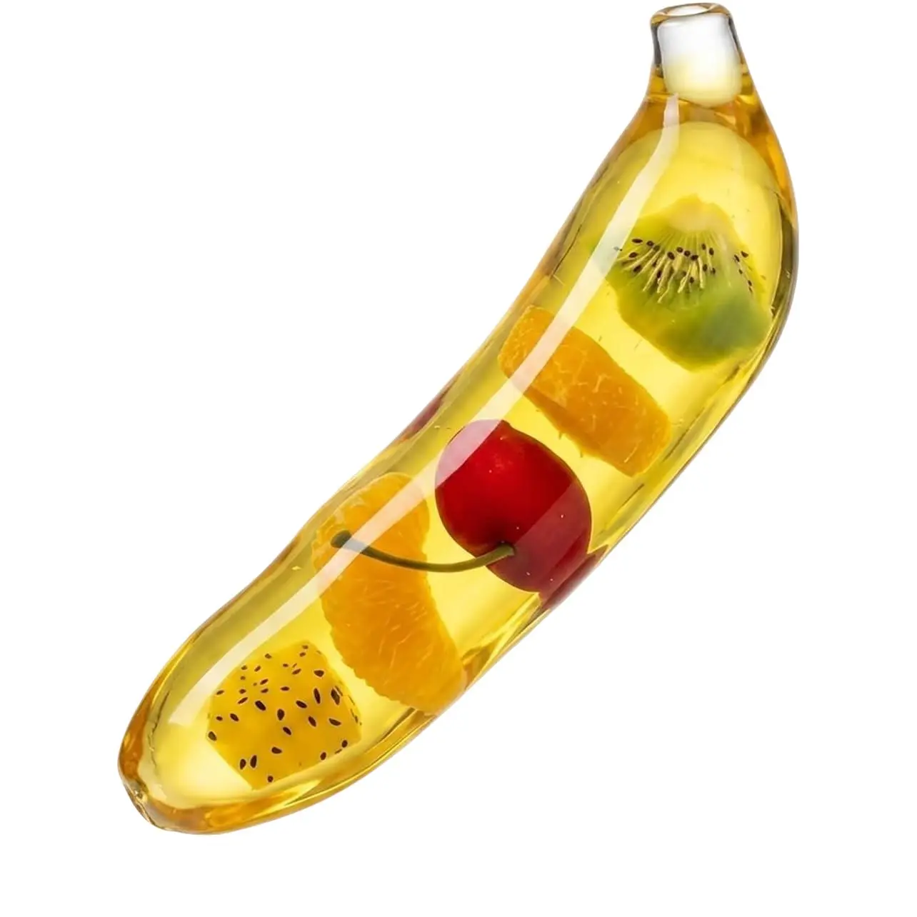 Sensory Banana Fruit Squeeze Tube Toy, Anxiety Relief Stress Toy with Fruit Beads, Portable Decompression Toy for Office, Sensory Stress Reliever