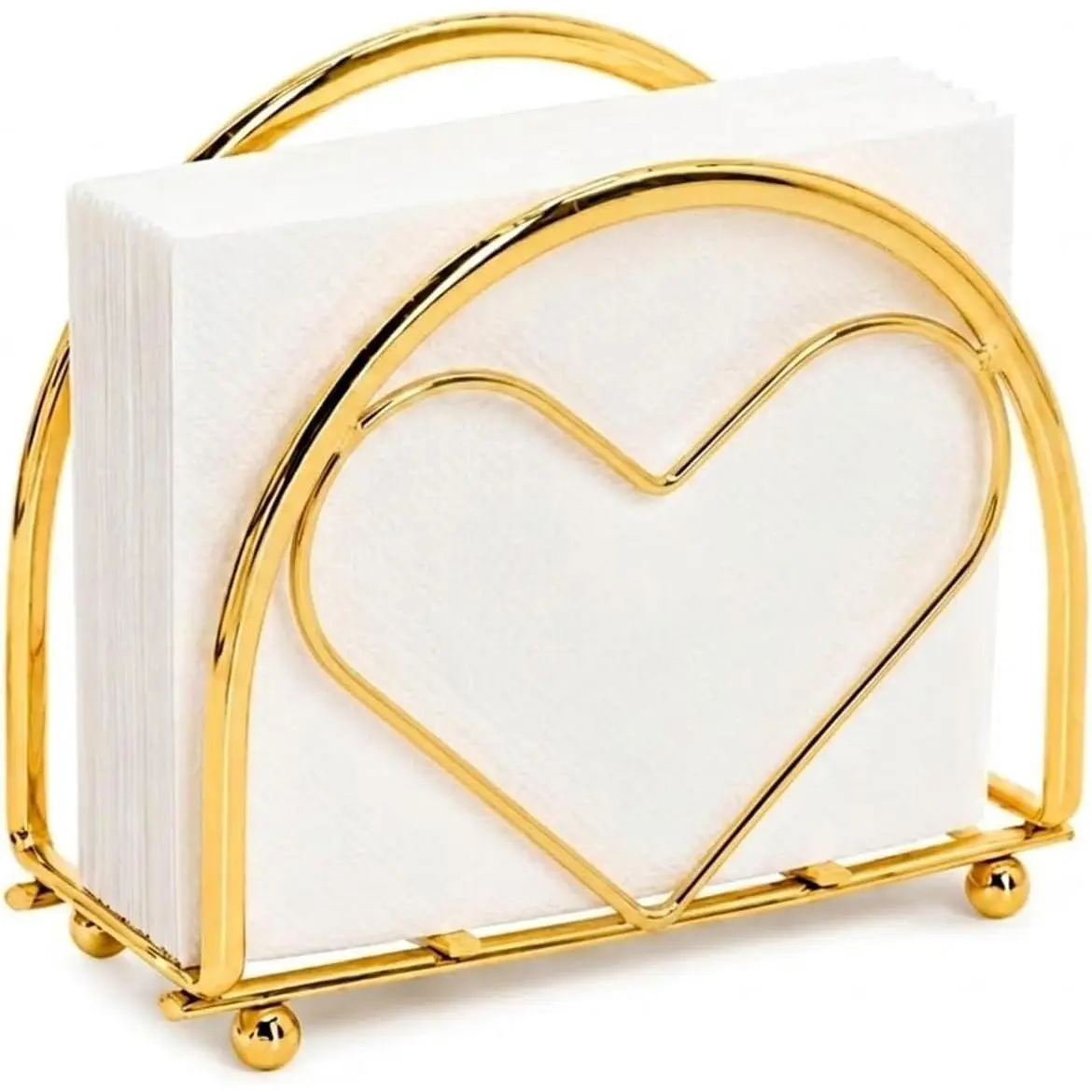 Napkin Holder for Table,  Modern Napkin Holder for Kitchen,  Upright Napkin Holder Dispenser Suitable for Dining Room, Party,  & Outdoor Use(Heart-Shaped)