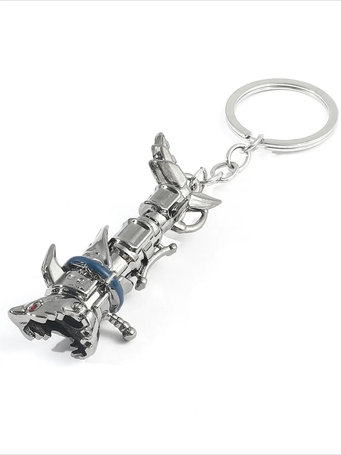Creative personalized metal keychain pendant modeled after Jinx's fishbone weapon from League of Legends Key Rings