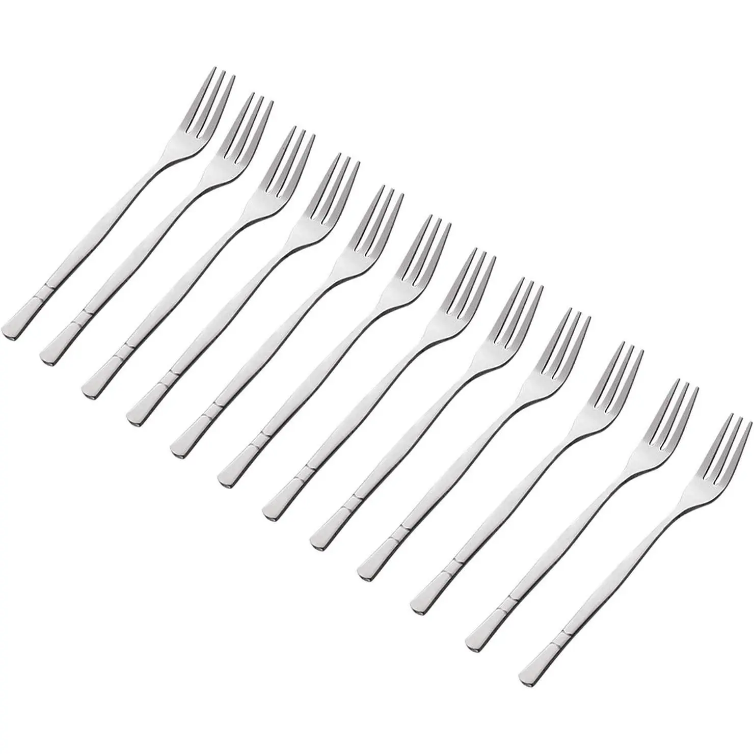 Stainless Steel 3 Prong Escargot Forks Portable Tasting Appetizer Forks for Cocktail Salad Fruit Party Travel, Set of 12, 5 Inches