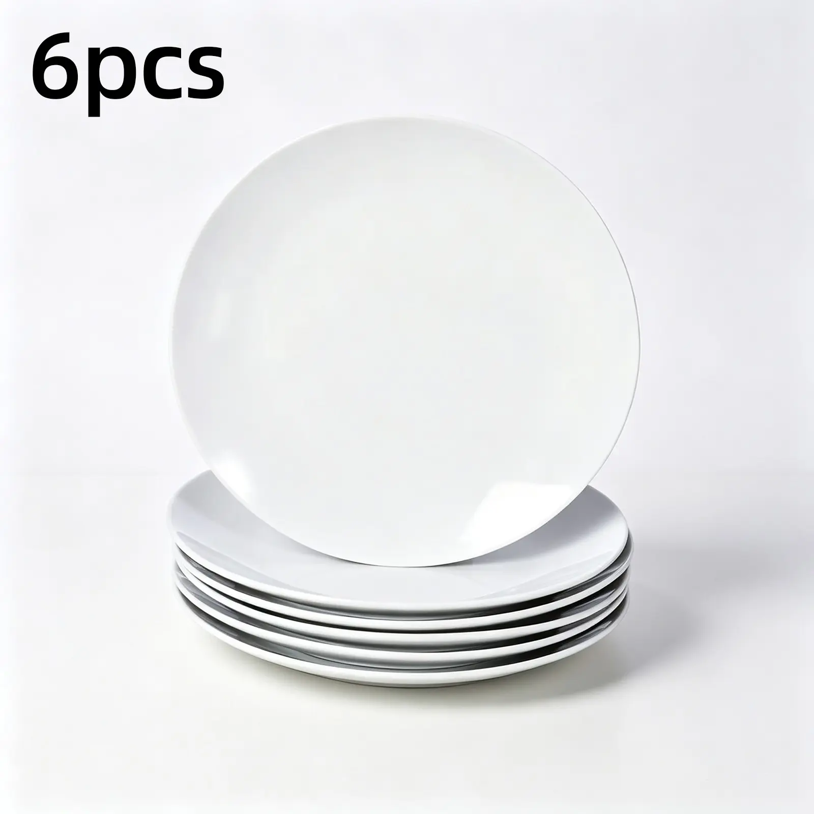 6 Pcs Premium Ceramic Dinner Plates, Minimalist Round Porcelain, Versatile Tableware for Daily Use, Halloween & Christmas, Friday Offer