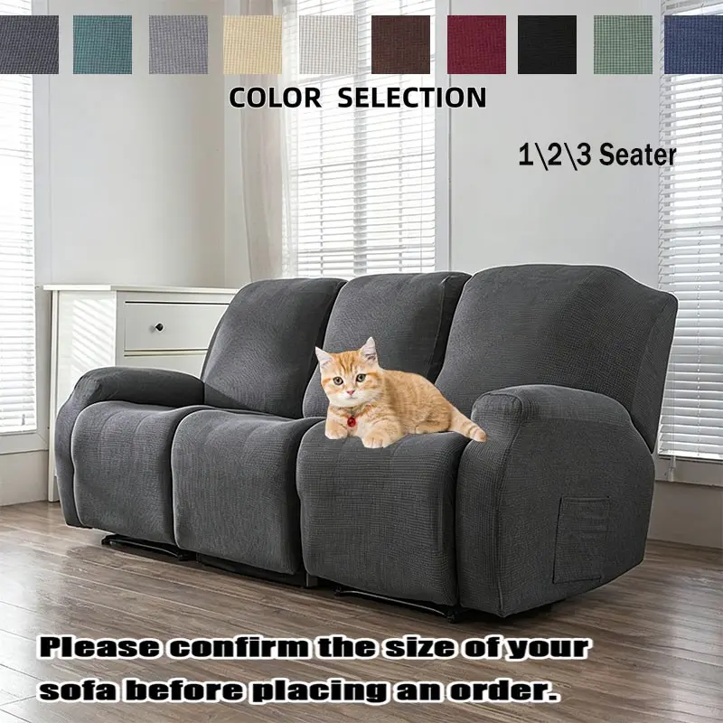 High Elasticity Sofa Cover with Pockets, Soft Skin-Friendly Fabric, Stain-Resistant, Pet Hair Protection, Minimalist Style, Elastic Sofa Slipcover